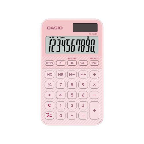 カシオ計算機 SL-300D-LP-N デザイン電卓 ノート型カラフル 10桁表示 税計算機能あり ライトピンク
