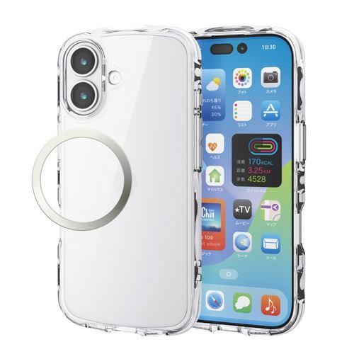 エレコム PM-A25ATSLACR iPhone 17 ケース 磁気吸着対応メタルステッカー付 TOUGH SLIM LITE クリア