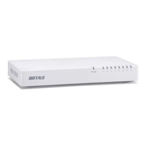 バッファロー LSW4-TX-8NP/WH 10/100Mbps対応・8ポート スイッチングハブ (電源内蔵モデル・ホワイト)