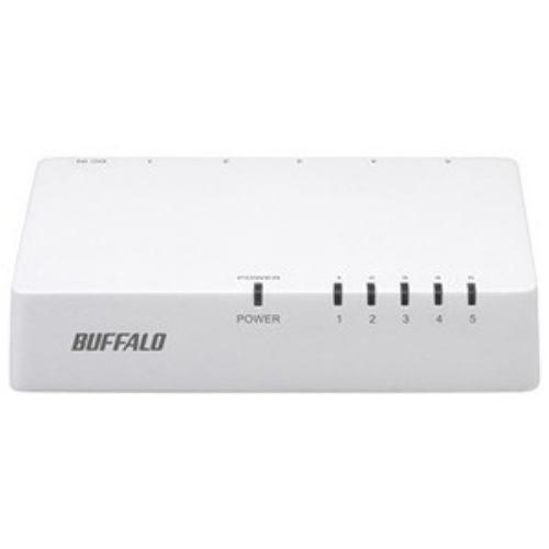 バッファロー LSW4-TX-5EPL/WHD 10/100Mbps対応スイッチングHub プラスチック筐体/電源外付けモデル(5ポート) ホワイト