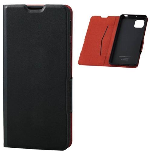 エレコム PM-S205PLFUBK AQUOS sense5G/sense4/lite/basic レザーケース 手帳型 UltraSlim 薄型