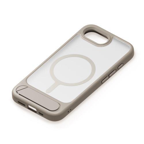 PGA PG-25KMH10BE iPhone 16e用 MagSafe対応 スタンド付ハイブリッドケース マットベージュ