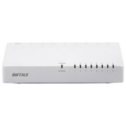 バッファロー LSW4-TX-8EP/WHD 10/100Mbps対応スイッチングHub プラスチック筐体/電源外付けモデル(8ポート) ホワイト