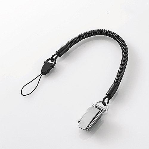 エレコム P-STCM70BK スマートフォン用 クリップストラップ/メタル ブラック 70cm