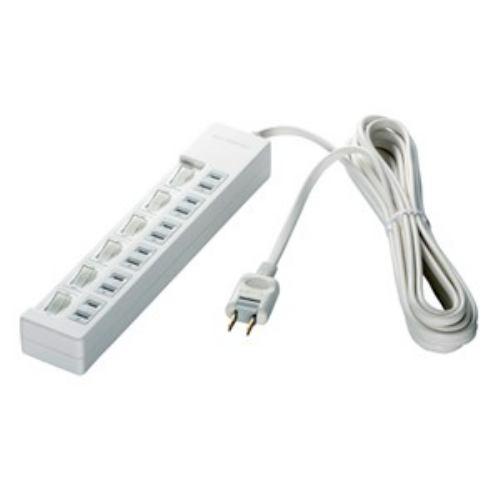 バッファロー BSTAPSW2610WH 2ピン式電源タップ 6個口タイプ 雷サージ防止/個別スイッチ付 1m ホワイト
