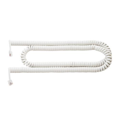 ミヨシ DC-J410/WH 4極4芯 受話器用カールコード クロス結線タイプ ホワイト
