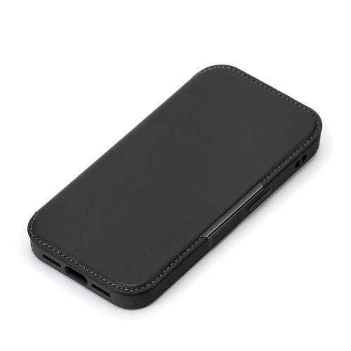 PGA PG-25KGF01BK iPhone 16e用 ガラスフリップケース ブラック