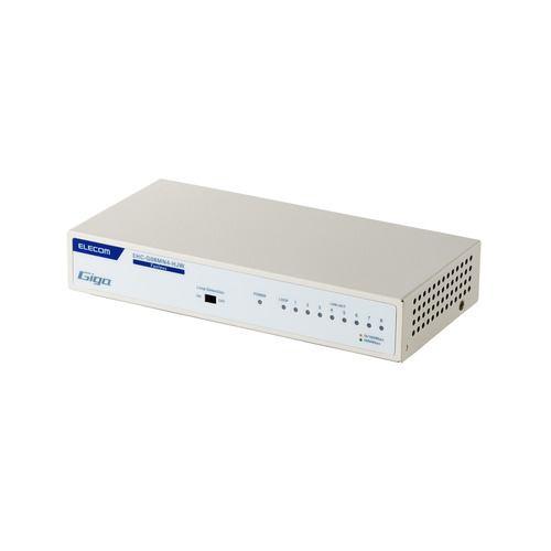 エレコム EHC-G08MN4-HJW Giga対応 8ポートスイッチングハブ(金属筐体 電源内蔵) ファンレス ホワイト