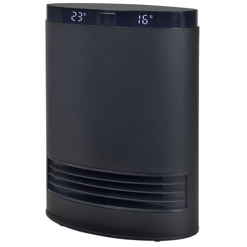 YAMAZEN RSF-KK12-B 静音 大風量セラミックヒーター 強弱2段階切替 人感センサー搭載 5段階温度設定可能 オートオフ ブラック