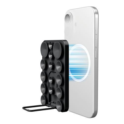 エレコム P-TKPTMAGS01BK スマホホルダー 吸盤 MagSafe対応 iPhone用 スタンド機能付 縦横対応 コンパクト TakoPi
