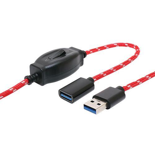 ミヨシ USB-EXS301/RD スイッチ付きUSB延長ケーブル 1m レッド USBEXS301/RD