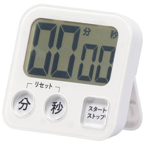 オーム電機 COK-T131-W 大画面タイマー 100分計 アラーム時間 約30秒 液晶4桁表示 ホワイト