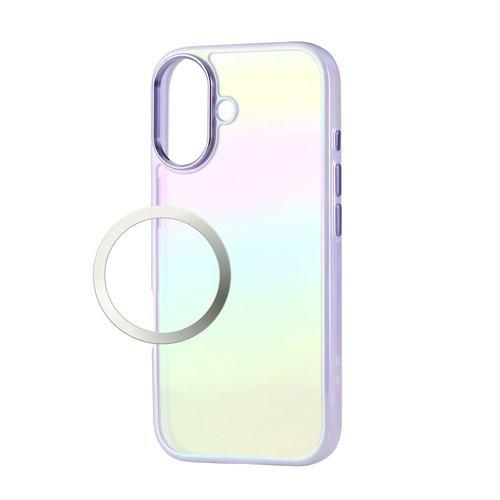 エレコム PM-A25AHVCAPU iPhone 17 ケース ハイブリッド カバー 磁気吸着対応メタルステッカー付 オーロラデザイン ラベンダー