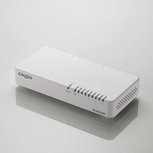 エレコム EHC-G08PN2-JW 1000BASE-T対応スイッチングハブ ホワイト