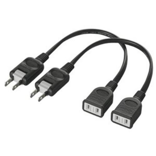 バッファロー 電源延長ケーブル(1個口・0.2m) 2本セット ブラック BSTAPEX02BKX2