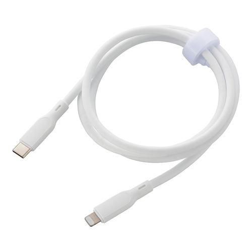 オーム電機 SMT-L10SCL-W なめらかケーブル USB-C to Lightning 1m PD60W対応 ホワイト
