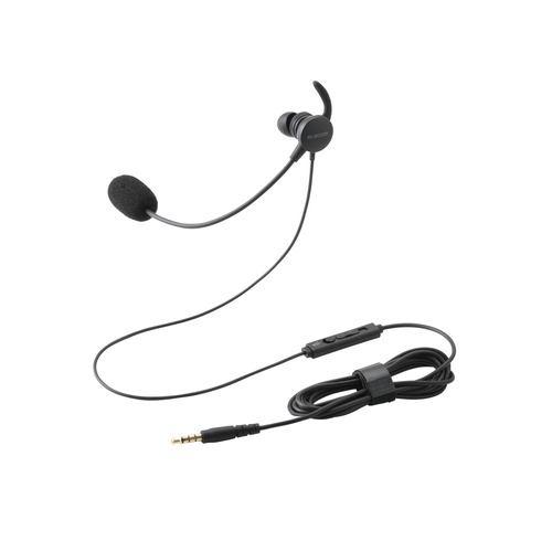 エレコム HS-EP21MTBK 片耳カナル型有線ヘッドセット 3.5mm 接続 マイク付き ミュート機能 Windows Mac対応 ブラック