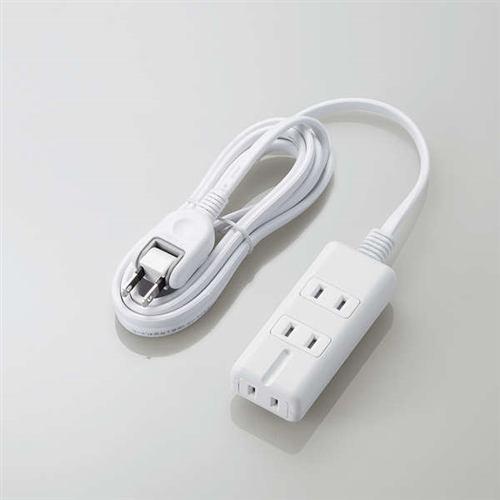 エレコム T-KM01-2320WH スタンダード雷・磁石タップ 3口 2m