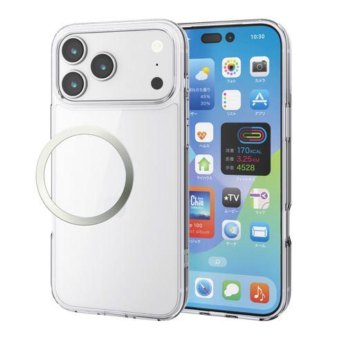 エレコム PM-A25DHVCKCR iPhone 17 Pro Max ケース 磁気吸着対応メタルステッカー付 クリア