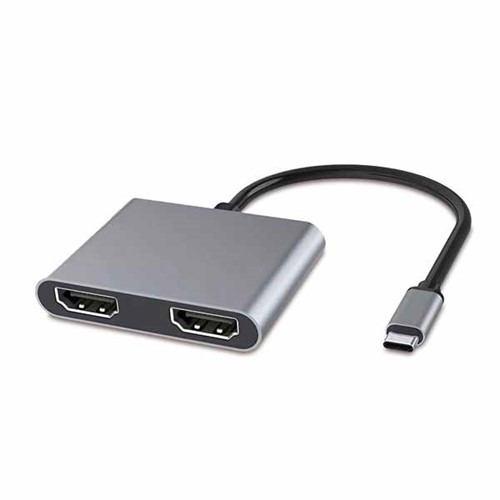 日本トラストテクロノジー JTMD-2IN1-H2 MY DOCK STATION 2-IN-1 Type-C接続 HDMI x 2 シルバー