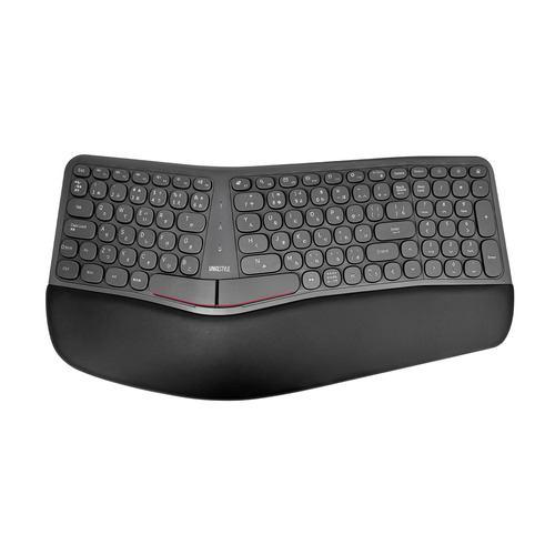ユニーク K680ERG ワイヤレスキーボード テンキー付き 日本語105キー メンブレン エルゴノミクスデザイン Windows対応