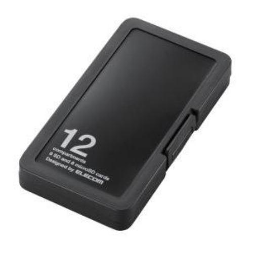 エレコム CMC-SDCPP12BK SD/microSDカードケース プラスチックタイプ ( SD:6枚 / microSD:6枚収納可能 ) ブ