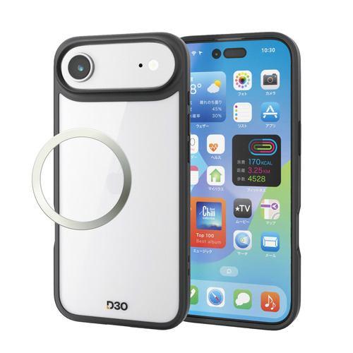 エレコム PM-A25BD3OFCBK iPhone Air ケース D3O 磁気吸着対応メタルステッカー付 ブラック