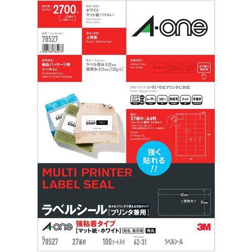 スリーエム 78527 プリンタ兼用 強粘着タイプ A4 27面 100シート/パック