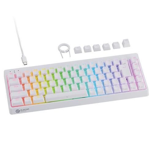 エレコム TK-VK600AWH ゲーミングキーボード/V custom/有線/着脱式/磁気式アナログ検知スイッチ搭載/テンキーレス/65%サイズ/