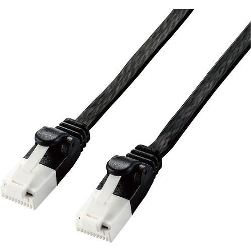 エレコム LD-GFAT/BK50 LANケーブル CAT6A 爪折れ防止 フラット 5.0m ブラック