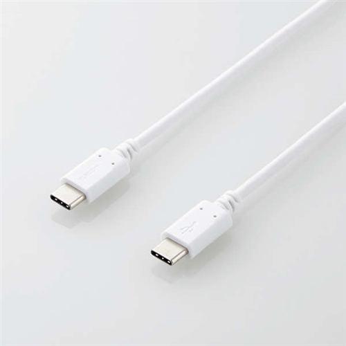 エレコム MPA-CC05PNWH USB2.0ケーブル(C-C、PD対応) 0.5m ホワイト