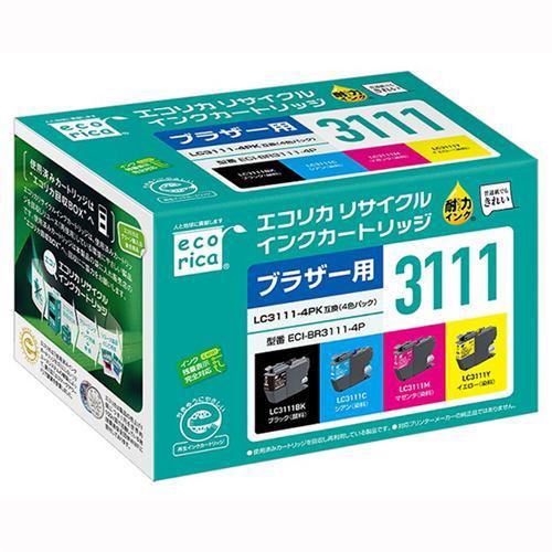 エコリカ ECI-BR3111-4P 互換リサイクルインクカートリッジ ブラザー LC3111-4PK用 4色パック