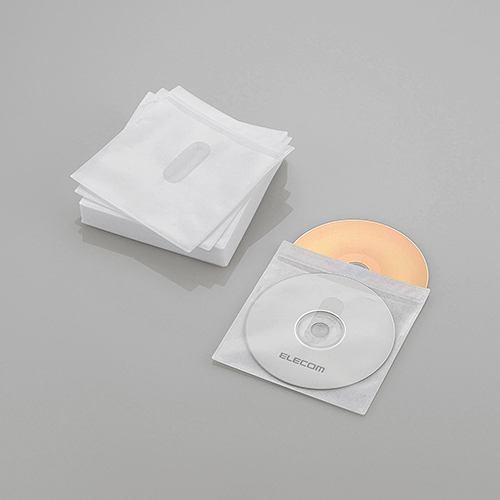 エレコム Blu-ray・CD・DVD対応不織布ケース タイトルカード ホワイト 30枚(両面収納) CCD-NIWB60WH