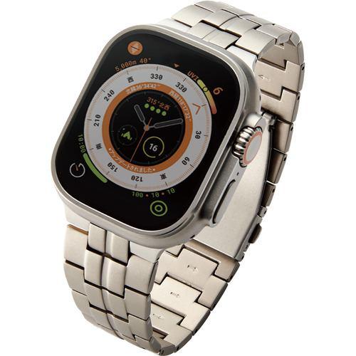 エレコム AW-49BDTITSV Apple Watch 49/45/44/42mm/バンド/チタン/シルバー AW49BDTITSV