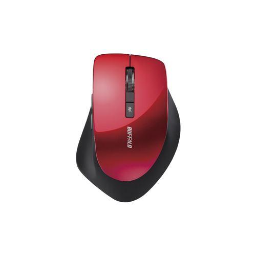 バッファロー BSMBW320RD 無線(2.4GHz)BlueLEDマウス 静音/5ボタン/DPI切り替えタイプ レッド