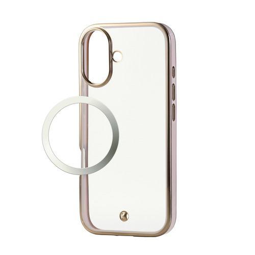 エレコム PM-A25AUCTMLPN iPhone 17 ケース 磁気吸着対応メタルステッカー付 メタリックライン ピンク