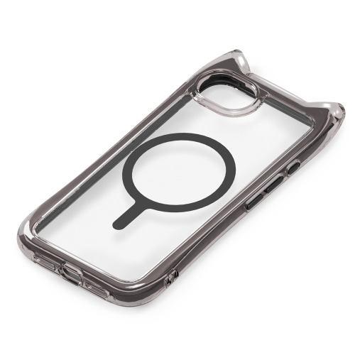 PGA PG-25KMA09BK iPhone 16e用 MagSafe対応 ネコミミ エアクッションケース ブラック