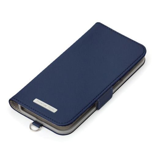 PGA PG-25KFP06NV iPhone 16e用 フリップカバー サフィアーノ調 ネイビー