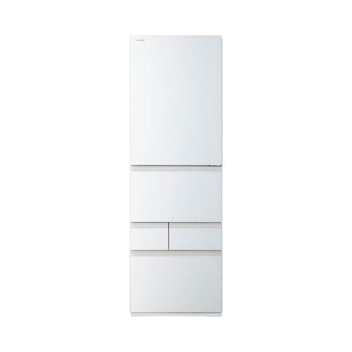 東芝 冷蔵庫 411L 右開き 5ドア 幅60cm 野菜室がまんなか 一気冷凍 節電モード GR-A41GXH(EW) ホワイト系