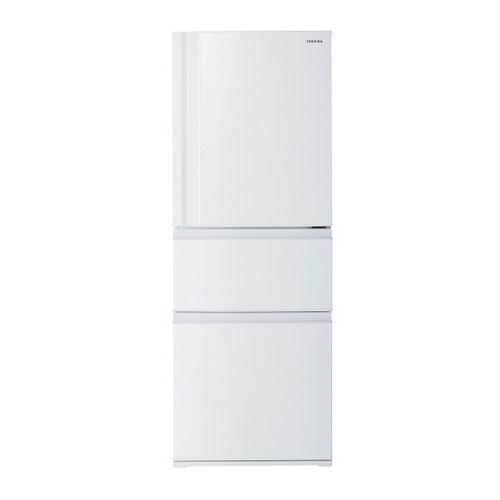 東芝 冷蔵庫 326L 右開き 3ドア 60cm うるおいラップ野菜室 3段冷凍室 GR-Y33SC(WU) ホワイト系