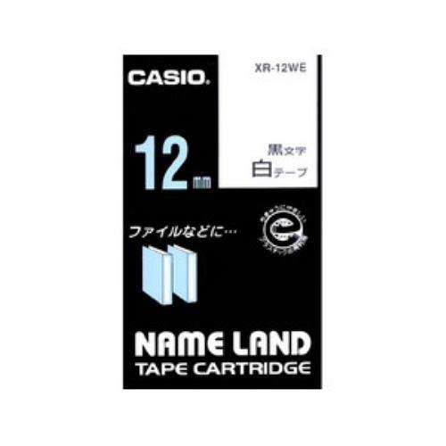 カシオ ネームランド スタンダードテープ 12MM幅(白テープ/黒文字) XR-12WE