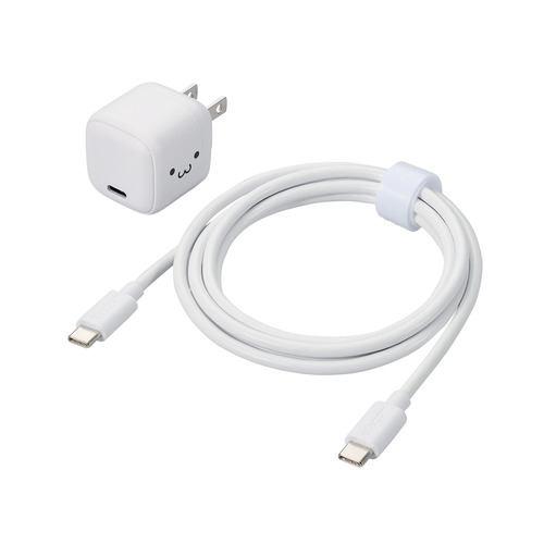 エレコム MPA-ACCP7620WF USB Power Delivery 20W AC充電器(C-Cケーブル付属/1.5m) スマホ タブレット