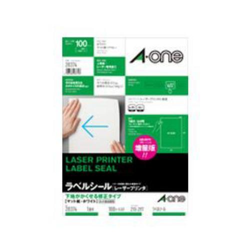 エーワン 28374 ラベルシール レーザープリンタ ( A4判 / 1面 / ノーカット / 100シート ) ホワイト