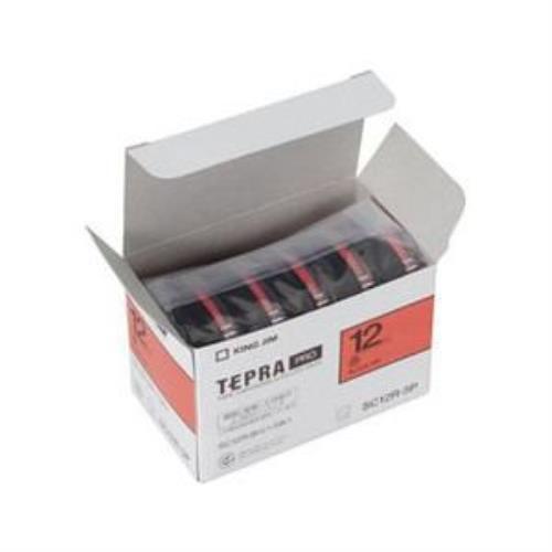 キングジム SC12R-5P テプラPROテープカートリッジ 12mm 5個入り 赤/黒文字