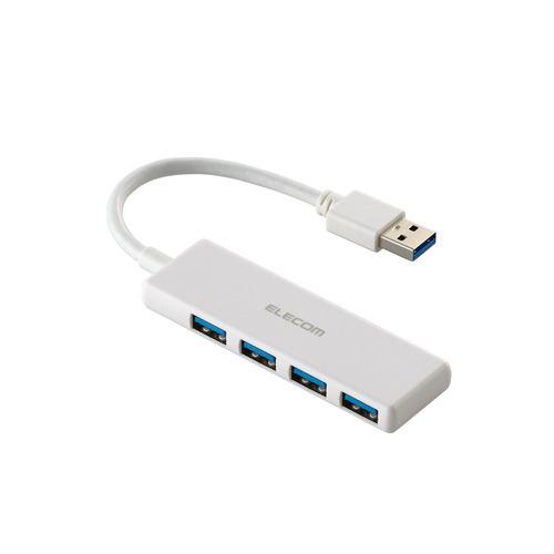 エレコム U3H-H040WH USB USB3.2 Gen1 ハブ USB-A 4ポートWin Mac対応 ホワイト