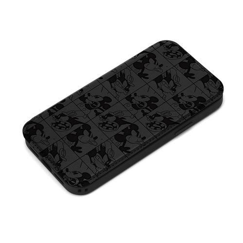 PGA PG-D23BGF01MKY iPhone15Pro ガラスフリップケース Premium Style ミッキーマウス PGD23BGF01