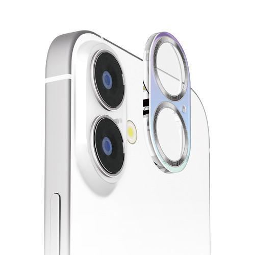 PGA PG-24ACLG13SV iPhone 16/16 Plus用 カメラフルプロテクター [オーロラ/シルバー] Premium Style