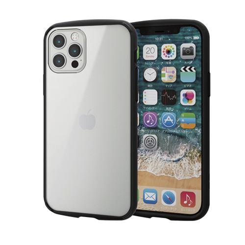 エレコム PM-A20BTSLFCBK iPhone 12/12 Pro ハイブリッドケース TOUGH SLIM LITE フレームカラー ブラッ