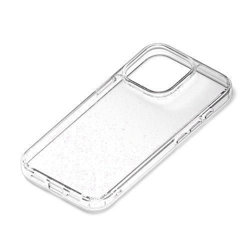 PGA PG-23BPT13WH iPhone15Pro グラデーションハイブリッドケース Premium Style ラメ・ホワイト PG23BP