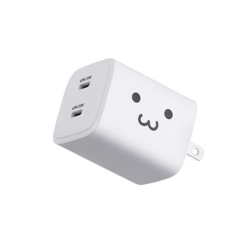 エレコム MPA-AC10945WF USB Type-C充電器 USB-C ×2 折りたたみ式プラグ MacBook Air スマホ等対応 GaN